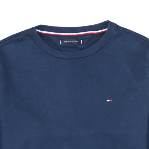 Tommy Hilfiger Men's Navy Blue Logo Tape Crew Neck Sweatshirt L