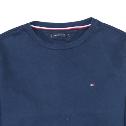 Tommy Hilfiger Men's Navy Blue Logo Tape Crew Neck Sweatshirt L