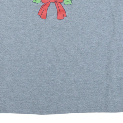 Disney Mickey Mouse Men's Grey Christmas T-Shirt XL Classic Fit