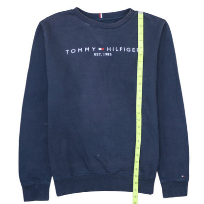 Tommy Hilfiger Boys Navy Sweatshirt Size 176 Classic Crew Neck Pullover