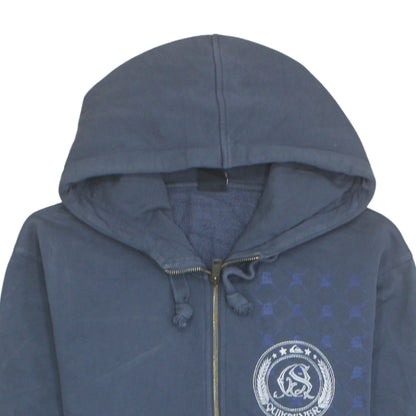 Quiksilver Men’s Blue Full Zip Hoodie M Regular Fit Cotton Blend