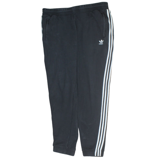 Adidas Mens Black XL Track Pants Tapered Striped Activewear