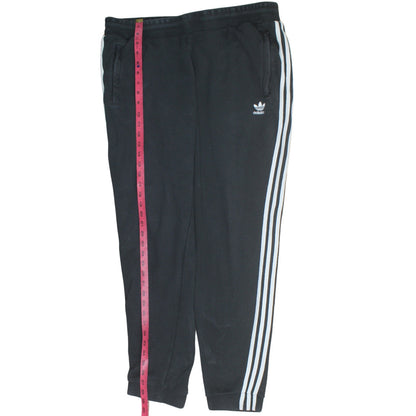 Adidas Mens Black XL Track Pants Tapered Striped Activewear