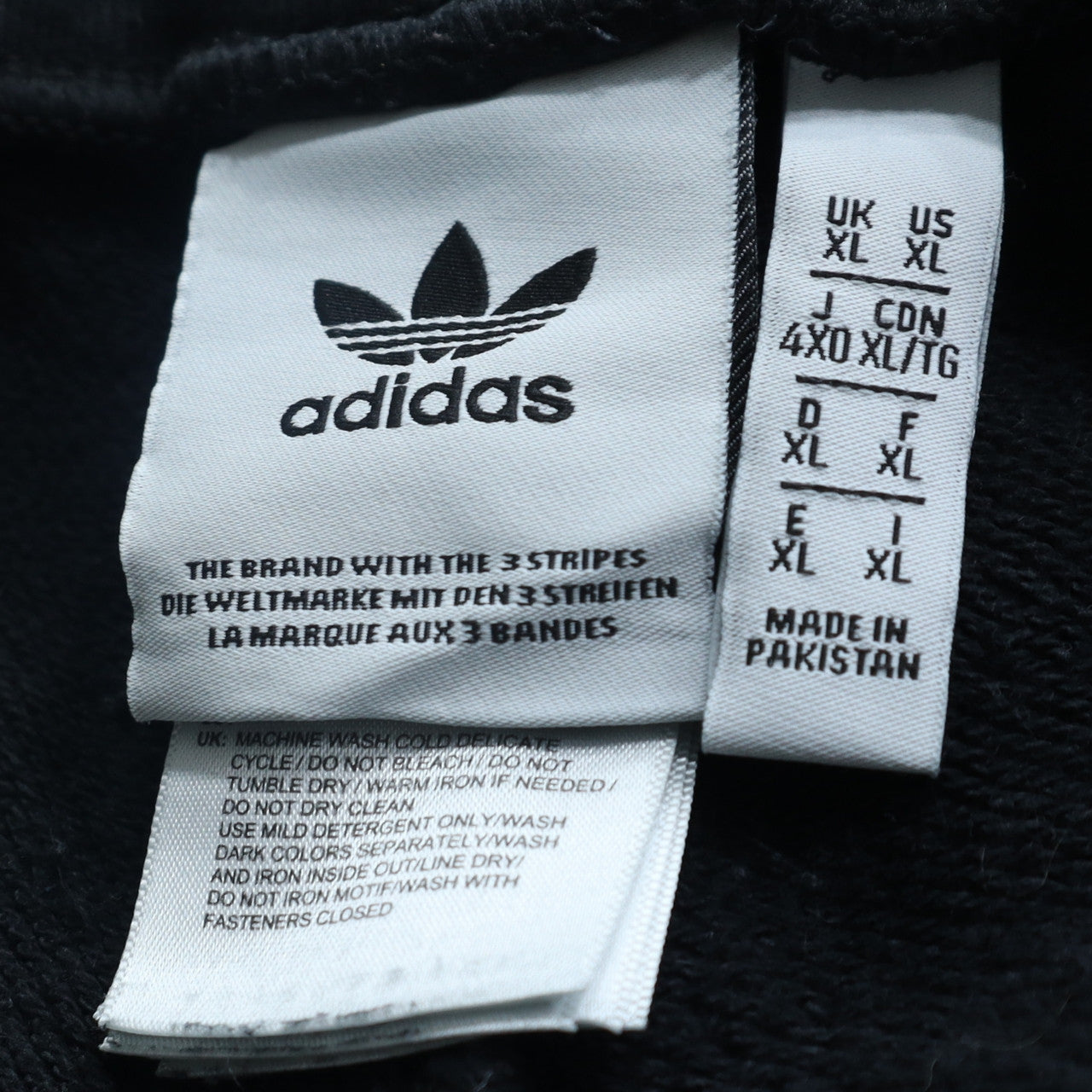 Adidas Mens Black XL Track Pants Tapered Striped Activewear