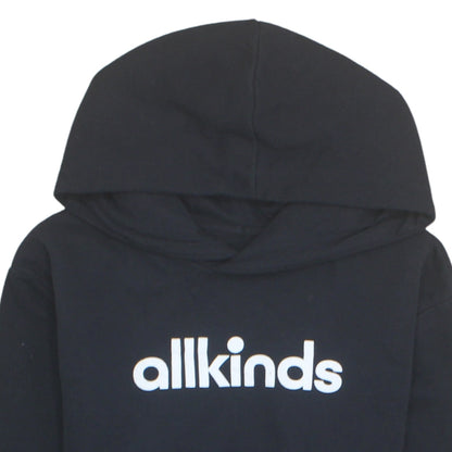 Allkinds Mens Black Medium Pullover Hoodie 100% Cotton Logo Print