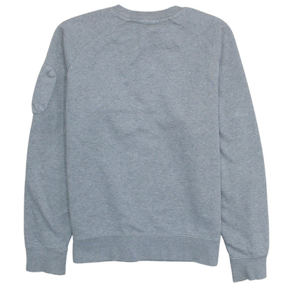 Nike Mens Grey M Crew Neck Pullover Sweatshirt Logo Zip Pocket