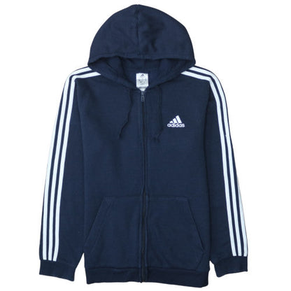 Adidas Mens Blue Full Zip Hoodie M Sports Fleece Regular Fit