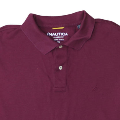 Nautica Men's Burgundy Classic Fit Cotton Polo Shirt XL