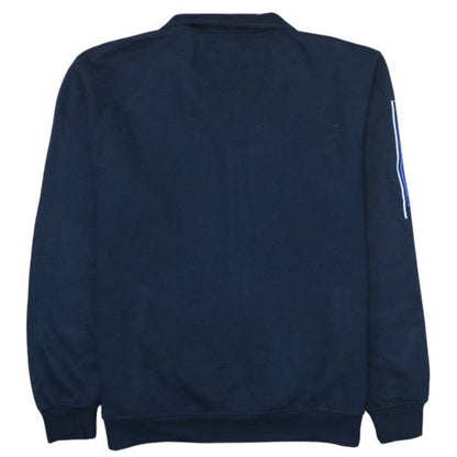 BOSS Mens Blue Full Zip Striped Sweatshirt Size L Regular Fit