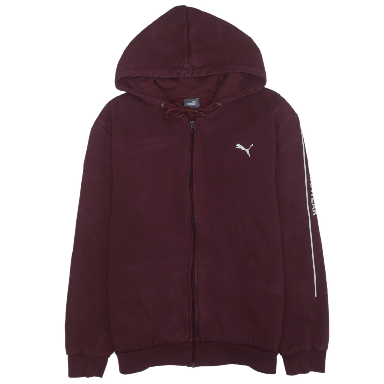 Puma Men's Brown Full Zip Hoodie Size L with Logo Detail