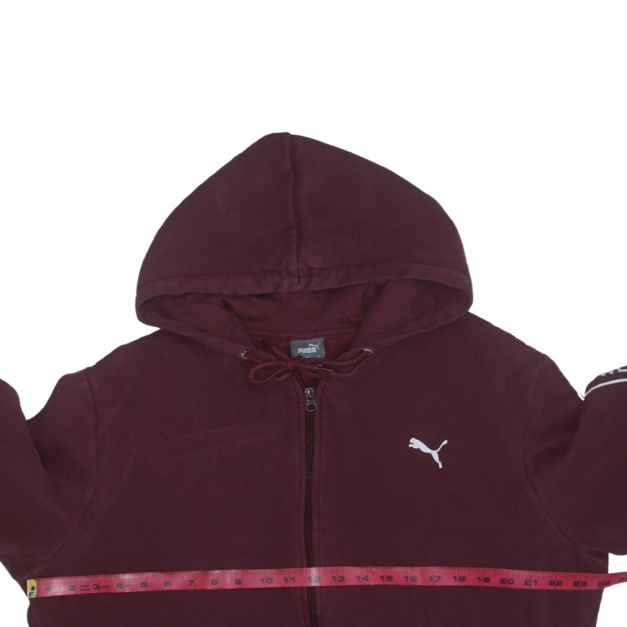 Puma Men's Brown Full Zip Hoodie Size L with Logo Detail