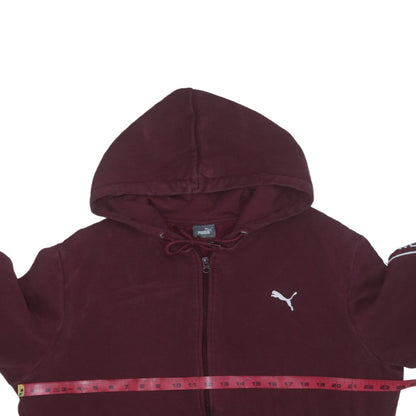 Puma Men's Brown Full Zip Hoodie Size L with Logo Detail