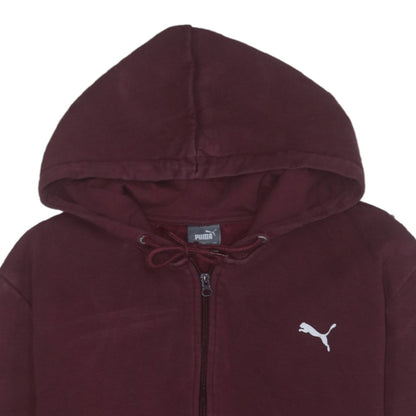Puma Men's Brown Full Zip Hoodie Size L with Logo Detail