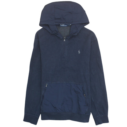 Polo Ralph Lauren Men's Blue XL Pullover Hoodie 1/2 Zip Logo