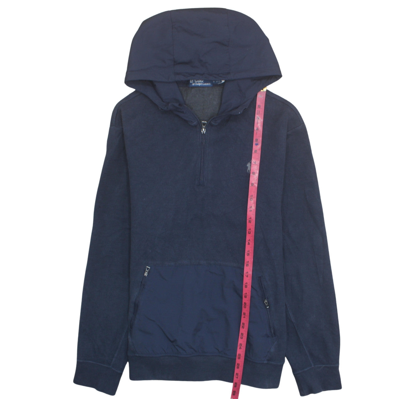 Polo Ralph Lauren Men's Blue XL Pullover Hoodie 1/2 Zip Logo