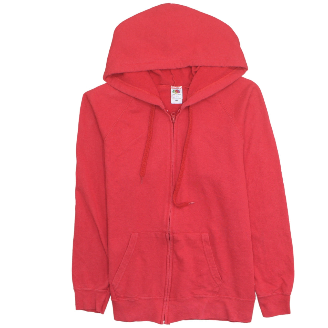 Fruit of the Loom Unisex Red Full Zip Hoodie 2XL Classic Fit