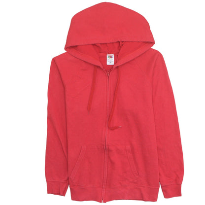 Fruit of the Loom Unisex Red Full Zip Hoodie 2XL Classic Fit