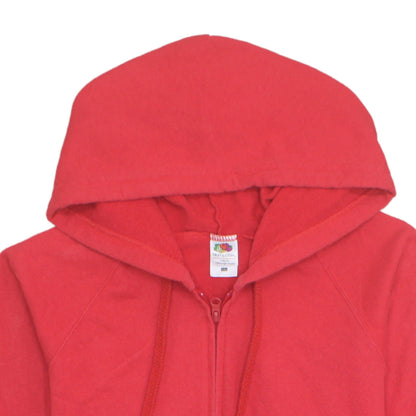 Fruit of the Loom Unisex Red Full Zip Hoodie 2XL Classic Fit