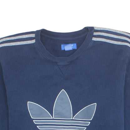 Adidas Mens Blue XL Crew Neck Pullover Sweatshirt Classic Logo