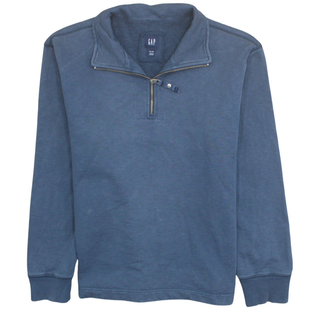 GAP Men's Blue XL 1/4 Zip Collared Sweatshirt Cotton Pullover