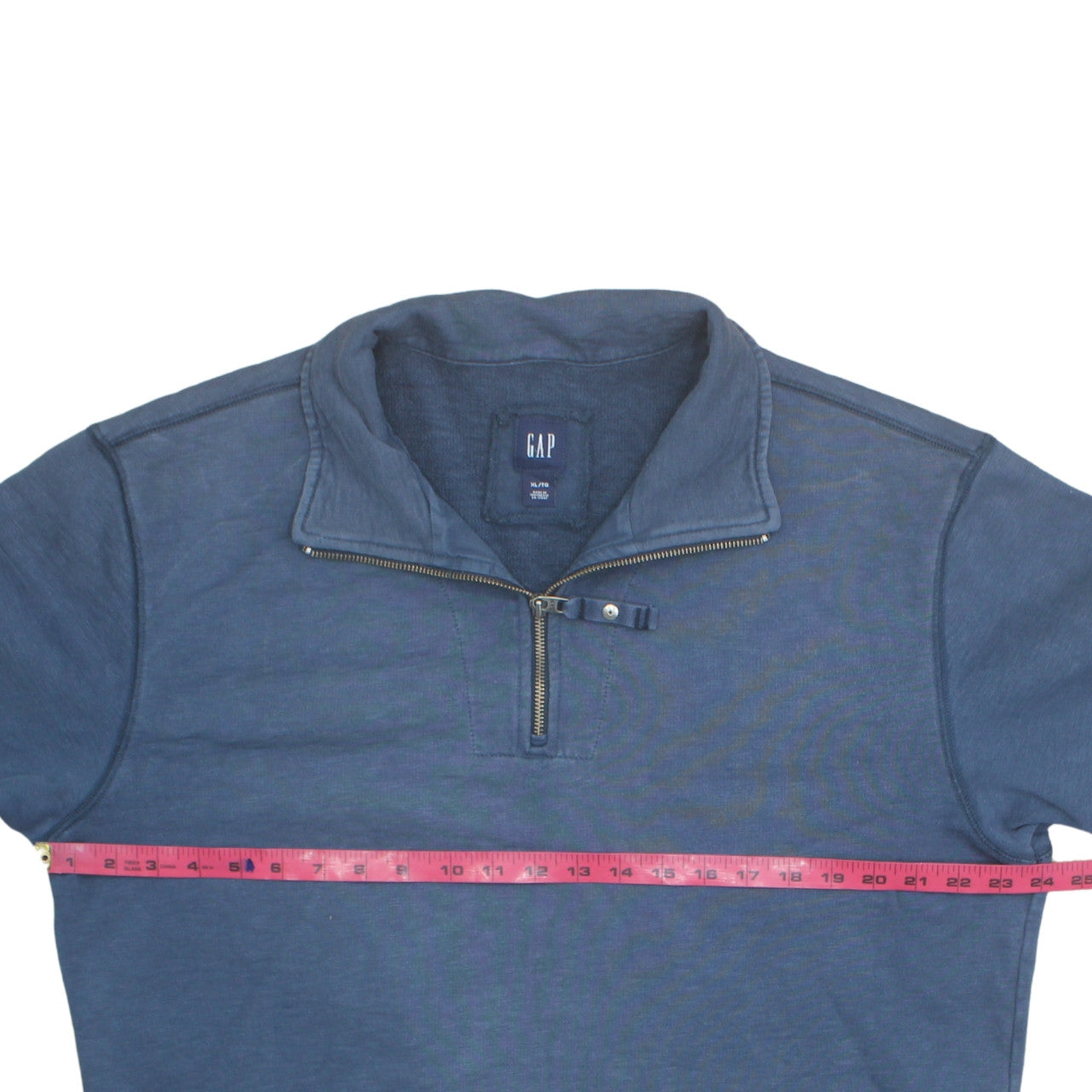 GAP Men's Blue XL 1/4 Zip Collared Sweatshirt Cotton Pullover