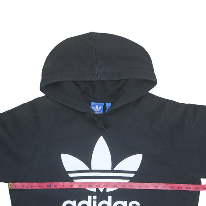 Adidas Mens Black Hoodie L Pullover Fleece Logo Hooded Sweatshirt