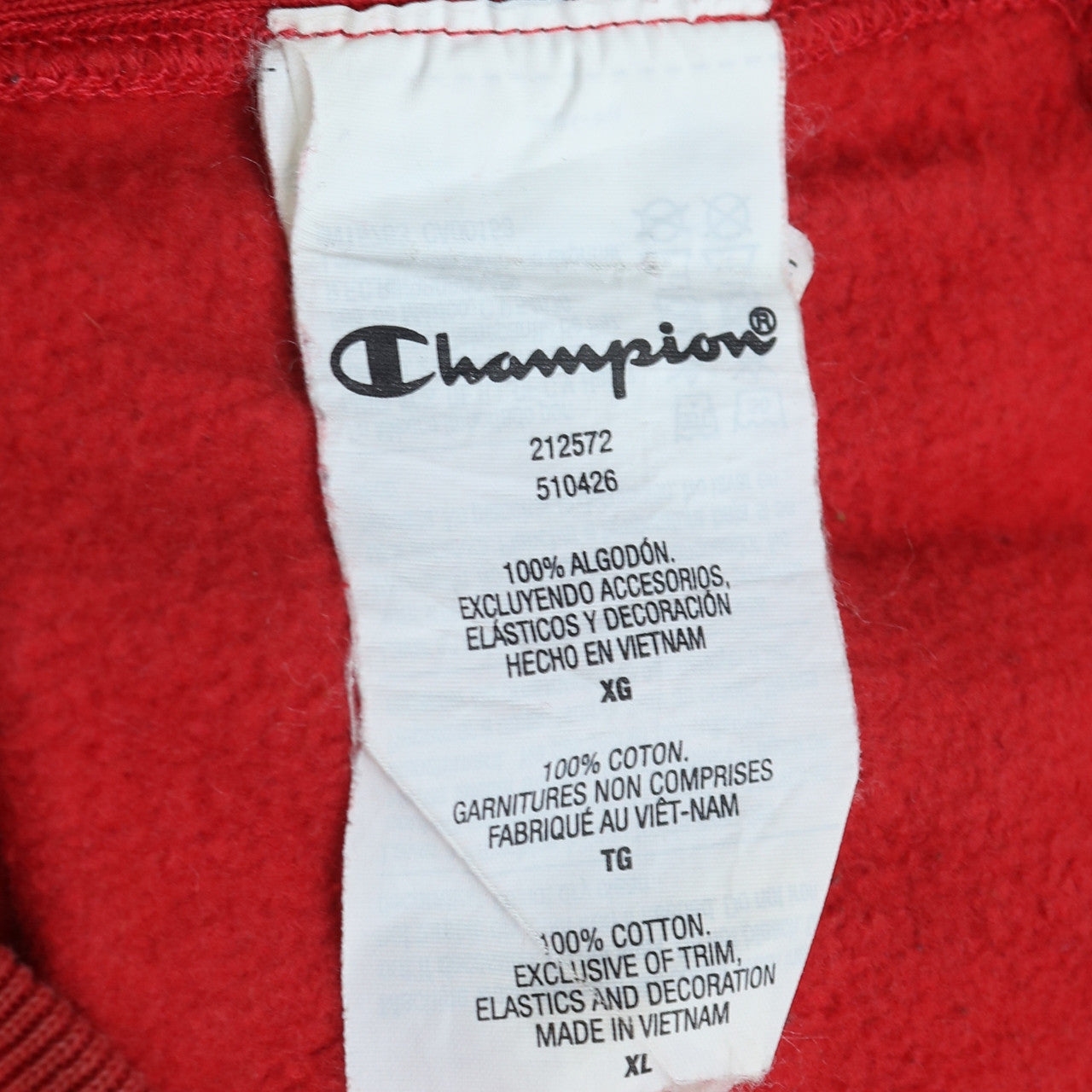 Champion Men's Red XL Reverse Weave Crew Neck Sweatshirt
