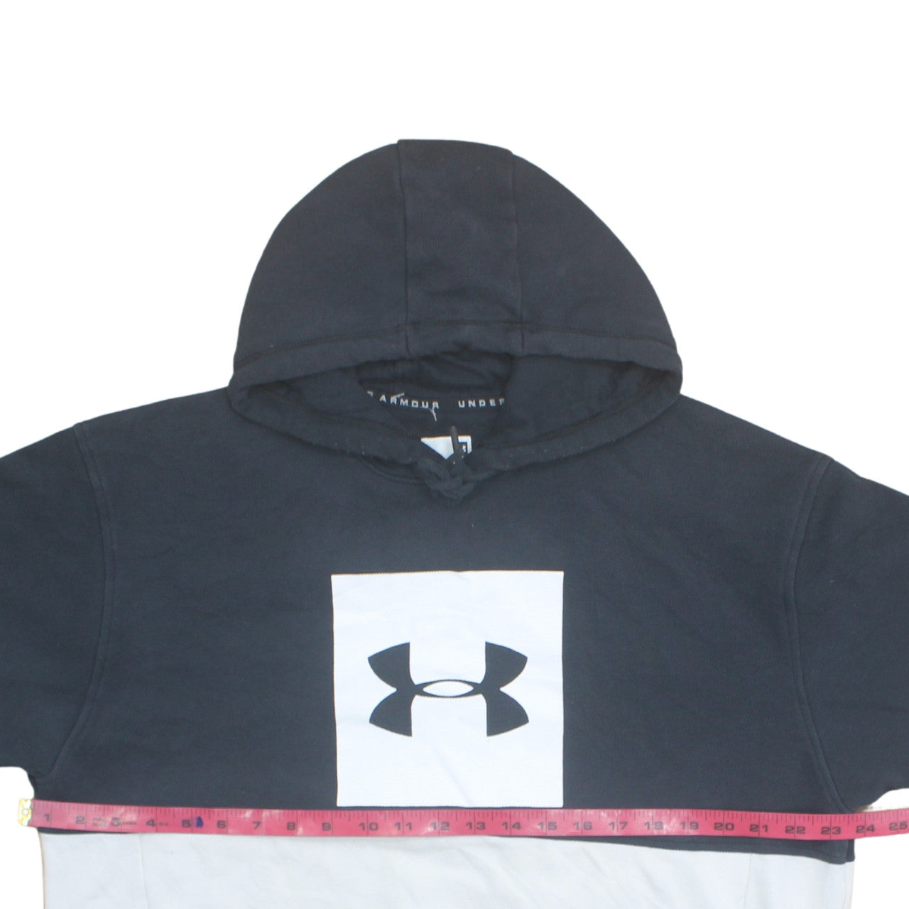 Under Armour Men's Black White Pullover Hoodie Size L Regular Fit