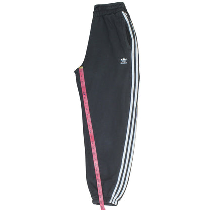 Adidas Womens Black Jogger Trousers Size 6 with Side Stripes