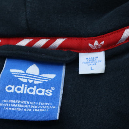 Adidas Men's Black Full Zip Hooded Sweatshirt L Regular Fit
