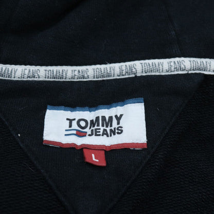 Tommy Jeans Men's Black Full Zip Hoodie L Logo Classic Style