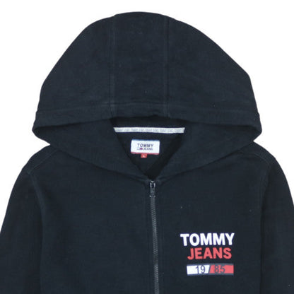 Tommy Jeans Men's Black Full Zip Hoodie L Logo Classic Style