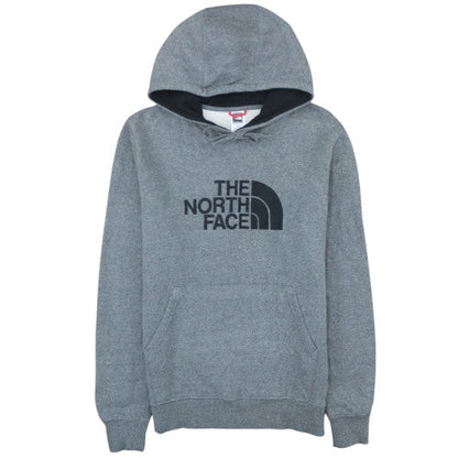 The North Face Mens Grey Pullover Hoodie M Regular Fit Fleece Logo