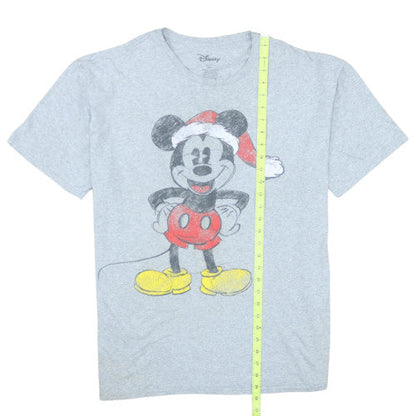 Disney Men's Grey 2XL Mickey Mouse Christmas Graphic T-Shirt