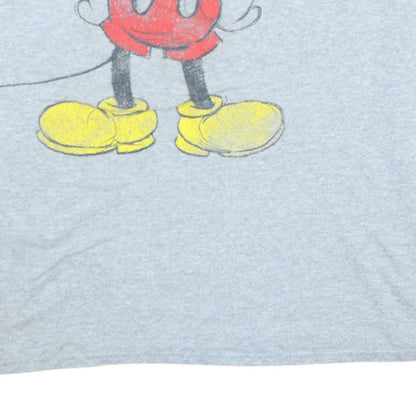 Disney Men's Grey 2XL Mickey Mouse Christmas Graphic T-Shirt