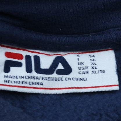 Fila Men's Blue XL Pullover Hoodie with Logo Design