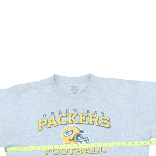 Reebok Men's Grey Green Bay Packers Graphic T-Shirt Size L