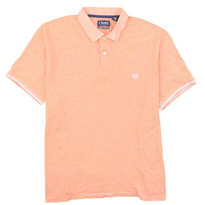 Chaps Mens Orange Cotton Polo Shirt Short Sleeve M Regular Fit