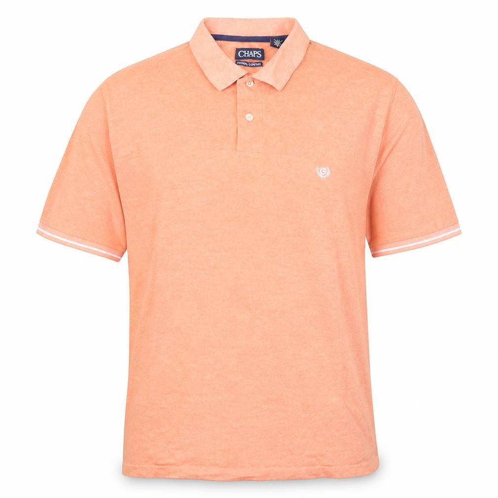 Chaps Mens Orange Cotton Polo Shirt Short Sleeve M Regular Fit