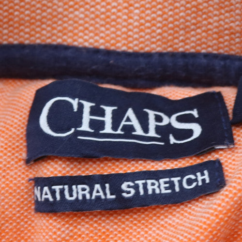 Chaps Mens Orange Cotton Polo Shirt Short Sleeve M Regular Fit
