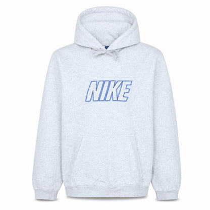 Nike Men Grey Pullover Hoodie Medium Cotton Blend Logo Sportswear