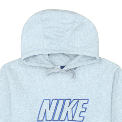Nike Men Grey Pullover Hoodie Medium Cotton Blend Logo Sportswear
