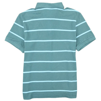 Nautica Men's Green Striped Cotton Blend Polo Shirt XL