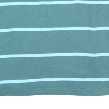 Nautica Men's Green Striped Cotton Blend Polo Shirt XL