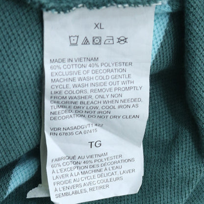 Nautica Men's Green Striped Cotton Blend Polo Shirt XL