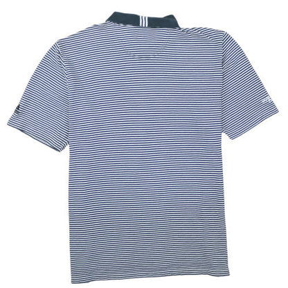 Adidas Men's Navy Striped ClimaLite Polo Shirt XL Cotton Blend