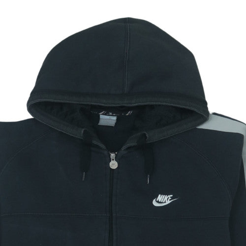 Nike Men's Black Full Zip Hoodie M Fleece Lined Sportswear