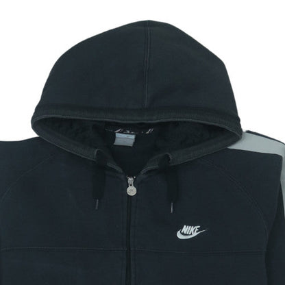 Nike Men's Black Full Zip Hoodie M Fleece Lined Sportswear
