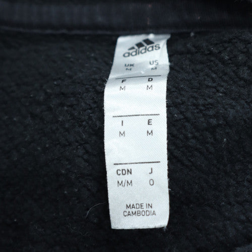 Adidas Men's Black Medium Pullover Hoodie with Logo and Kangaroo Pocket