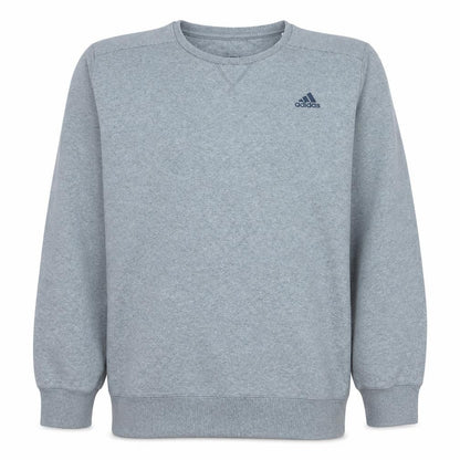 Adidas Mens Grey Crew Neck Pullover Sweatshirt Size L Sports Fleece